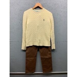 Teenie Weenie Women's Cable Knit Sweater‎ & Chino Pants Set M/L Preppy Casual